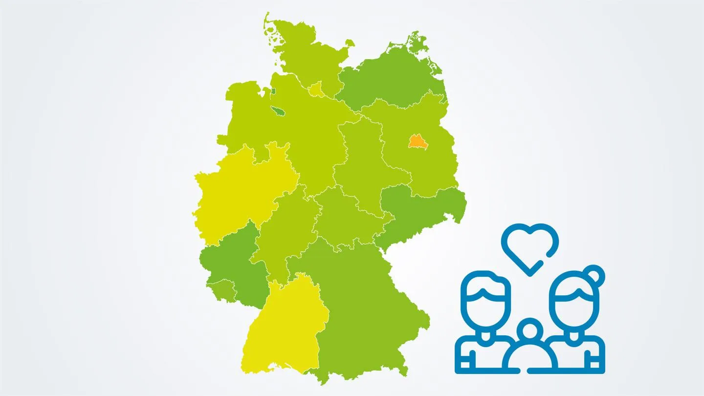 Deutschlandkarte mit Familie