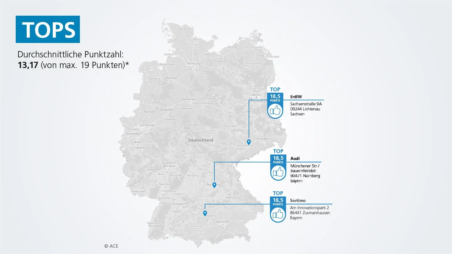 Deutschlandkarte mit Markierungen