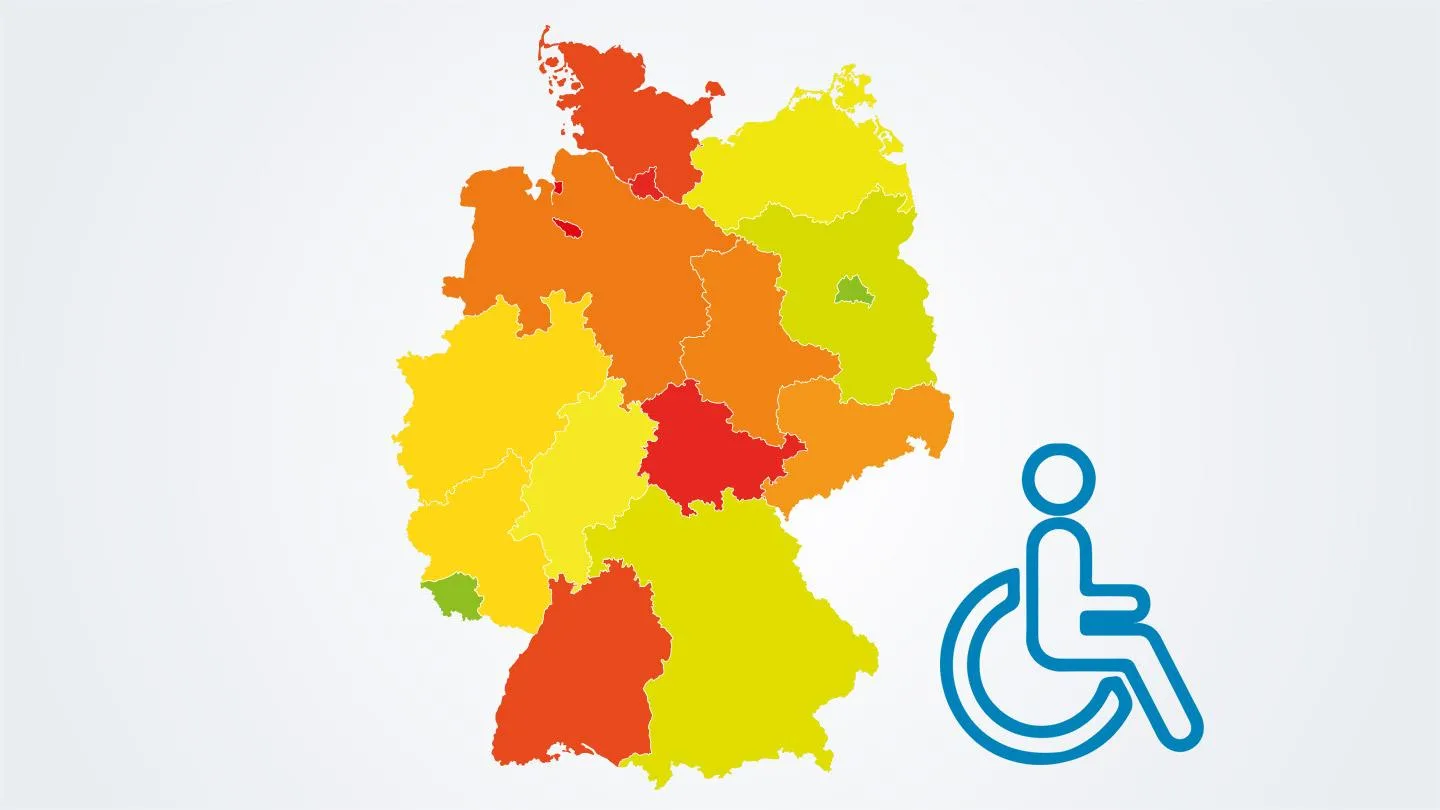 Deutschlandkarte mit Rollstuhl