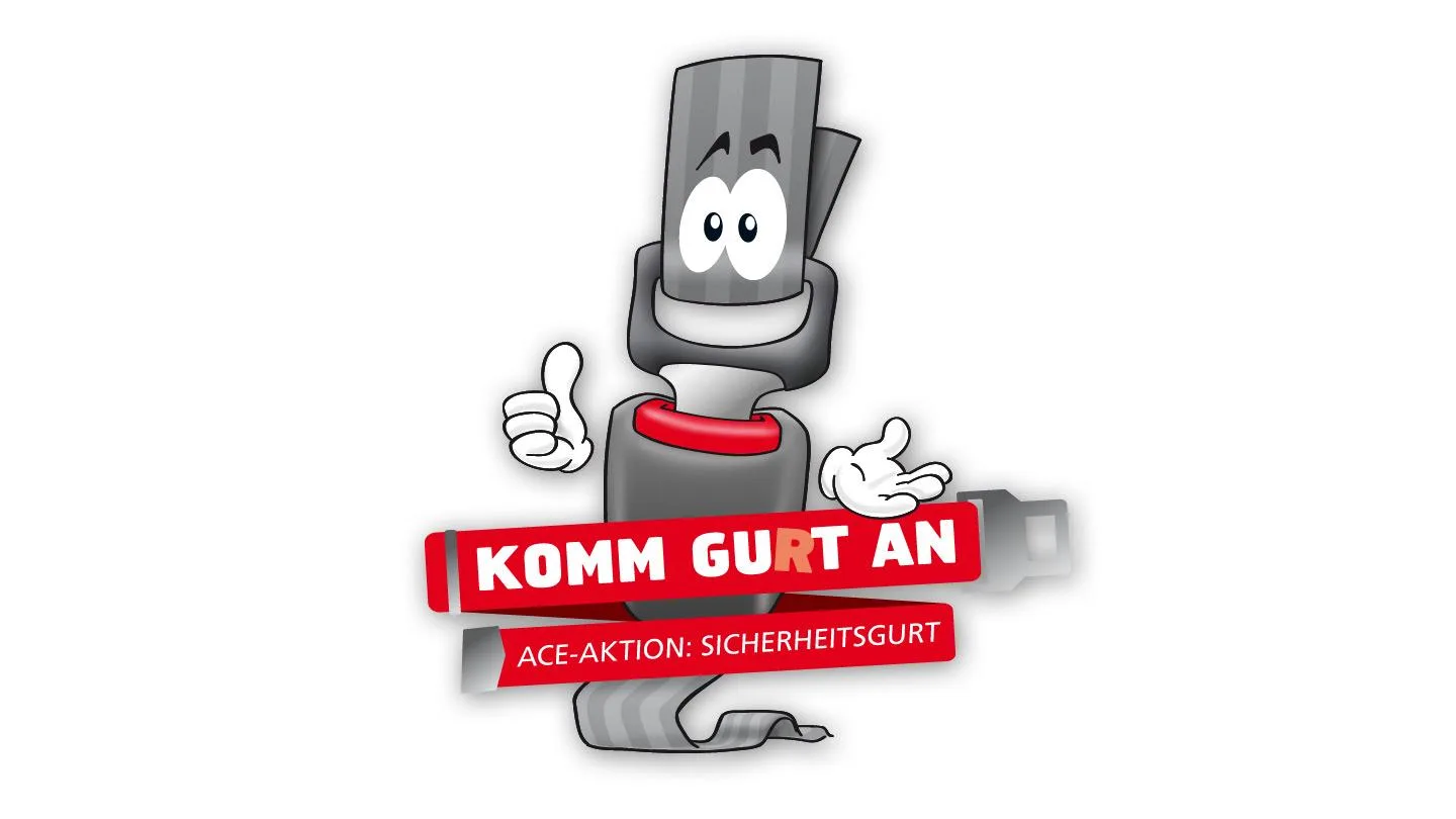 Sicherheitsgurt als Männchen dargestellt