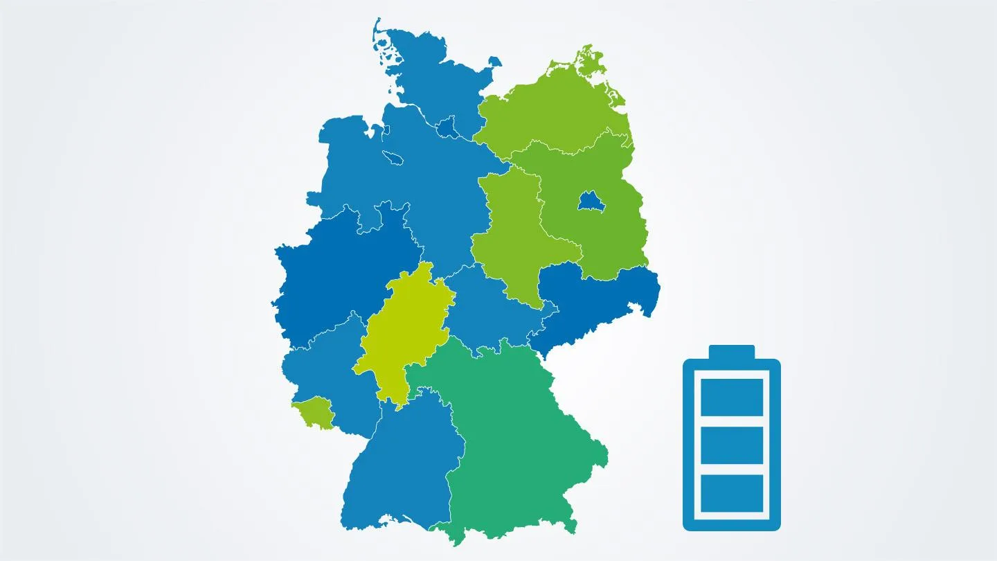 Deutschlandkarte mit Batterie